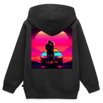 Zusammen für immer - Kinder Premium Organic Zip Hoodie - Schwarz - Hinten - AI Model Kid Male (0cm)