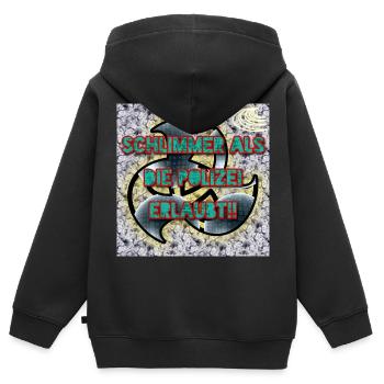 Schlimmer als...!! - Abbild - 2023 - Kinder Premium Organic Zip Hoodie - Schwarz - Hinten - AI Model Kid Male (0cm)