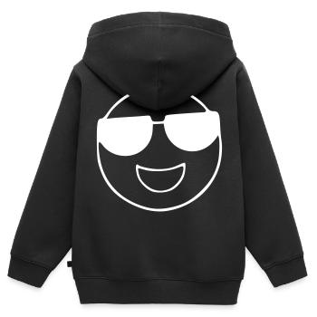 Emoji Skizze Sonnenbrille weiß - Kinder Premium Organic Zip Hoodie - Schwarz - Hinten - AI Model Kid Male (0cm)