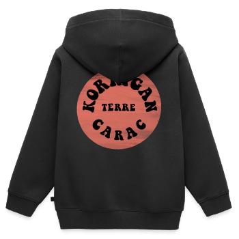 CaracTERRE de korrigan - Sweat Premium à capuche zippé enfant bio - noir - Dos - AI Model Kid Male (0cm)