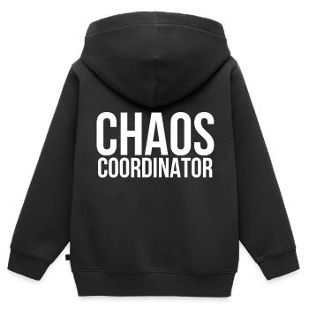 Coordinateur du chaos - Sweat Premium à capuche zippé enfant bio - noir - Dos - AI Model Kid Male (0cm)