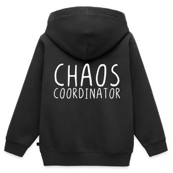 Coordinateur du chaos - Sweat Premium à capuche zippé enfant bio - noir - Dos - AI Model Kid Male (0cm)