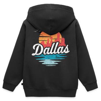 Dallas - Sweat Premium à capuche zippé enfant bio - noir - Dos - AI Model Kid Male (0cm)