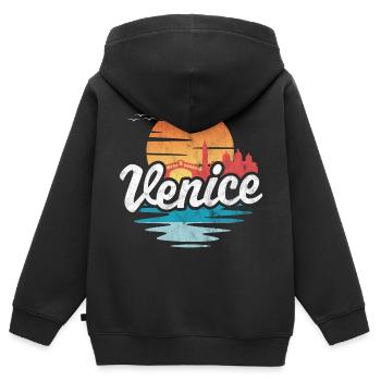 Venise - Sweat Premium à capuche zippé enfant bio - noir - Dos - AI Model Kid Male (0cm)