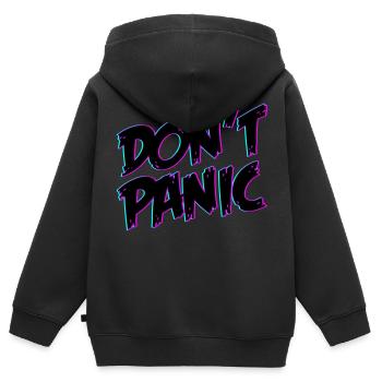 Dont Panic Don´t Panic | Farben änderbar - Kinder Premium Organic Zip Hoodie - Schwarz - Hinten - AI Model Kid Male (0cm)