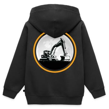 Bagger Baggerfahrer Baustelle Baggerschaufel - Kinder Premium Organic Zip Hoodie - Schwarz - Hinten - AI Model Kid Male (0cm)