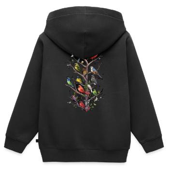 Observation des oiseaux Observateurs d’oiseaux Oiseaux - Sweat Premium à capuche zippé enfant bio - noir - Dos - AI Model Kid Male (0cm)