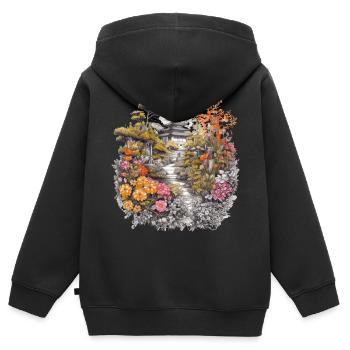Bonsaï - Jardin Japonais - Sweat Premium à capuche zippé enfant bio - noir - Dos - AI Model Kid Male (0cm)