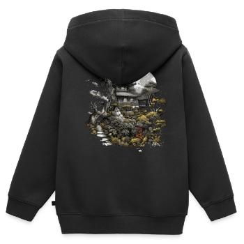Bonsaï - Jardin Japonais - Sweat Premium à capuche zippé enfant bio - noir - Dos - AI Model Kid Male (0cm)