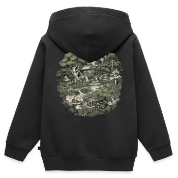 Bonsaï - Jardin Japonais - Sweat Premium à capuche zippé enfant bio - noir - Dos - AI Model Kid Male (0cm)