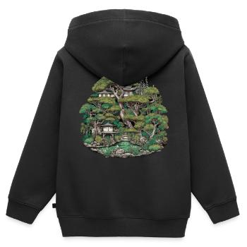 Bonsaï - Jardin Japonais - Sweat Premium à capuche zippé enfant bio - noir - Dos - AI Model Kid Male (0cm)