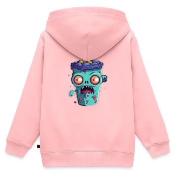 Halloween Kaffeebecher - gruselige Kaffeetasse - Kinder Premium Organic Zip Hoodie - Rosa - Hinten - AI Model Kid Female (0cm)