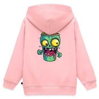 Halloween Kaffeebecher - gruselige Kaffeetasse - Kinder Premium Organic Zip Hoodie - Rosa - Hinten - AI Model Kid Female (0cm)