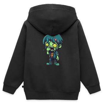 Halloween Zombie Junge - Kawaii süß Monster Horror - Kinder Premium Organic Zip Hoodie - Schwarz - Hinten - AI Model Kid Male (0cm)