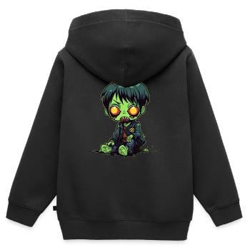 Halloween Zombie Junge - Kawaii süß Monster Horror - Kinder Premium Organic Zip Hoodie - Schwarz - Hinten - AI Model Kid Male (0cm)