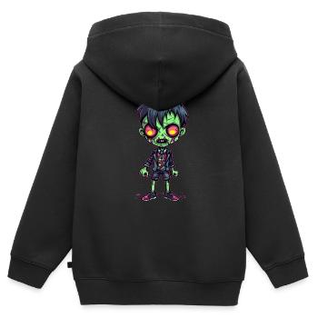 Halloween Zombie Junge - Kawaii süß Monster Horror - Kinder Premium Organic Zip Hoodie - Schwarz - Hinten - AI Model Kid Male (0cm)