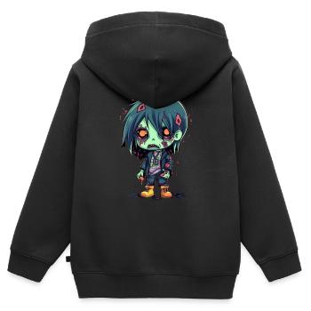 Halloween Zombie Junge - Kawaii süß Monster Horror - Kinder Premium Organic Zip Hoodie - Schwarz - Hinten - AI Model Kid Male (0cm)