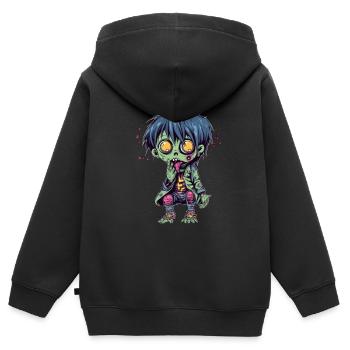 Halloween Zombie Junge - Kawaii süß Monster Horror - Kinder Premium Organic Zip Hoodie - Schwarz - Hinten - AI Model Kid Male (0cm)