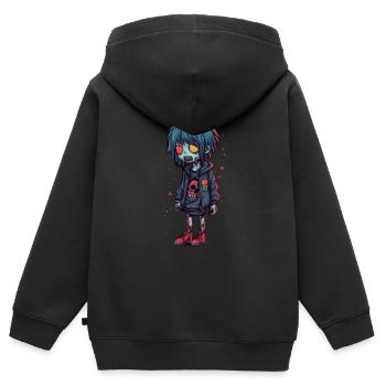 Halloween Zombie Junge - Kawaii süß Monster Horror - Kinder Premium Organic Zip Hoodie - Schwarz - Hinten - AI Model Kid Male (0cm)