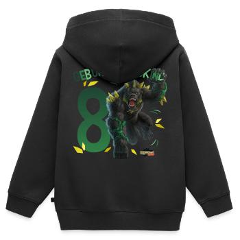 schleich® ELDRADOR® CREATURES 8 Achter Geburtstag - Kinder Premium Organic Zip Hoodie - Schwarz - Hinten - AI Model Kid Male (0cm)
