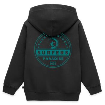 Fuerteventura - Surfers Paradise - Kinder Premium Organic Zip Hoodie - Schwarz - Hinten - AI Model Kid Male (0cm)