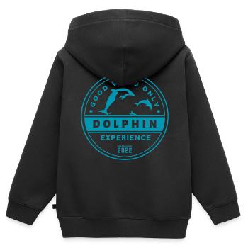 Dolphin Experience - Good Vibes Only - Kinder Premium Organic Zip Hoodie - Schwarz - Hinten - AI Model Kid Male (0cm)