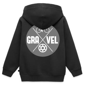 vélo de gravier cycliste cycliste cycliste - Sweat Premium à capuche zippé enfant bio - noir - Dos - AI Model Kid Male (0cm)