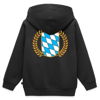 État libre de Bavière Bavarois - Sweat Premium à capuche zippé enfant bio - noir - Dos - AI Model Kid Male (0cm)