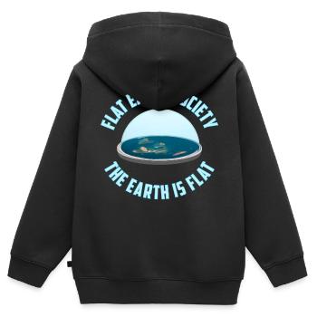 Flat Earth Society | The earth is flat - Kinder Premium Organic Zip Hoodie - Schwarz - Hinten - AI Model Kid Male (0cm)