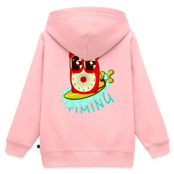TIMING - Kinder Premium Organic Zip Hoodie - Rosa - Hinten - AI Model Kid Female (0cm)