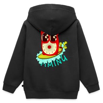 TIMING - Sweat Premium à capuche zippé enfant bio - noir - Dos - AI Model Kid Male (0cm)