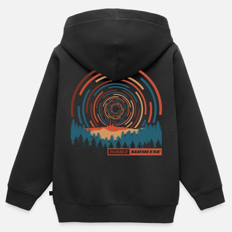 Harz Sunrise (édition Brocken) - Sweat Premium à capuche zippé enfant bio - noir