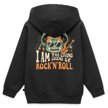 Monstre rockeur - Sweat Premium à capuche zippé enfant bio - noir - Dos - AI Model Kid Male (0cm)