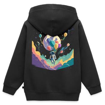 Weltraum - Kinder Premium Organic Zip Hoodie - Schwarz - Hinten - AI Model Kid Male (0cm)
