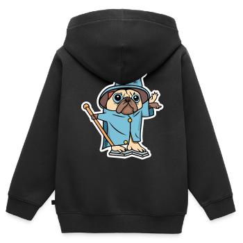 Magier - Kinder Premium Organic Zip Hoodie - Schwarz - Hinten - AI Model Kid Male (0cm)