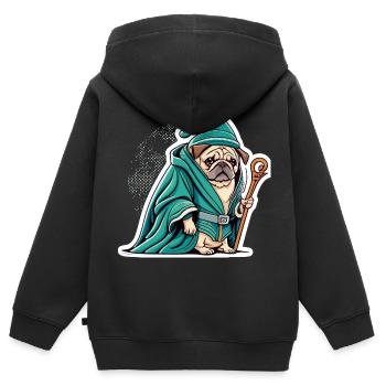 Zauberer - Kinder Premium Organic Zip Hoodie - Schwarz - Hinten - AI Model Kid Male (0cm)