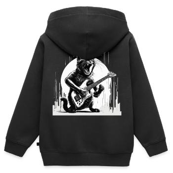 E-Gitarre - Kinder Premium Organic Zip Hoodie - Schwarz - Hinten - AI Model Kid Male (0cm)