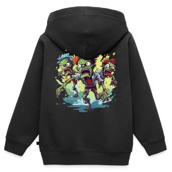 Zombie Apocalypse Halloween Zombie Hunter Undead - Kids Premium Organic Zip-up Hoodie - black - Back - AI Model Kid Male (0cm)