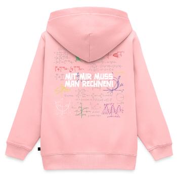 Mit Mir Muss Man Rechnen - Kinder Premium Organic Zip Hoodie - Rosa - Hinten - AI Model Kid Female (0cm)