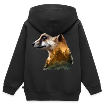 Erdmännchen - Kinder Premium Organic Zip Hoodie - Schwarz - Hinten - AI Model Kid Male (0cm)