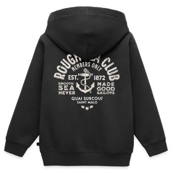 Raue See Club St Malo - Kinder Premium Organic Zip Hoodie - Schwarz - Hinten - AI Model Kid Male (0cm)