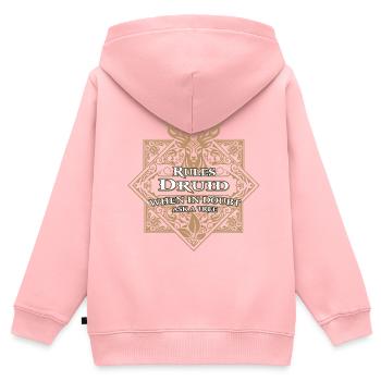 Druid Rules RPG Game - Kids Premium Organic Zip-up Hoodie - rose - Back - AI Model Kid Female (0cm)