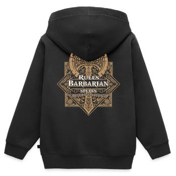Barbaren-Regel-RPG-Spiel - Kinder Premium Organic Zip Hoodie - Schwarz - Hinten - AI Model Kid Male (0cm)