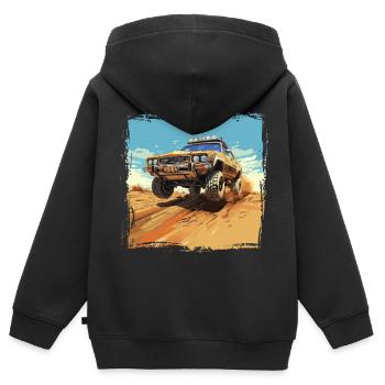 Dakar Rally - Kids Premium Organic Zip-up Hoodie - black - Back - AI Model Kid Male (0cm)
