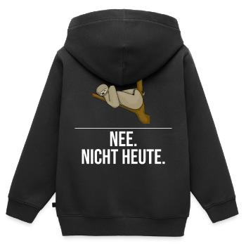 Faultier - Nee nicht heute - Kinder Premium Organic Zip Hoodie - Schwarz - Hinten - AI Model Kid Male (0cm)