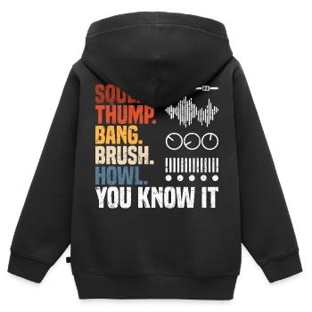 Tontechniker Geschenke | Toningenieur Deejay DJ - Kinder Premium Organic Zip Hoodie - Schwarz - Hinten - AI Model Kid Male (0cm)