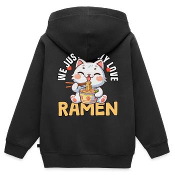 Nous aimons vraiment les ramen - Sweat Premium à capuche zippé enfant bio - noir - Dos - AI Model Kid Male (0cm)
