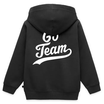 Équipe Go - Sweat Premium à capuche zippé enfant bio - noir - Dos - AI Model Kid Male (0cm)