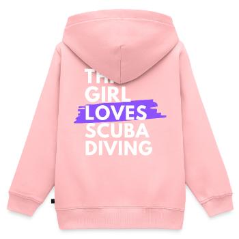 Cette fille adore la plongée sous-marine. - Sweat Premium à capuche zippé enfant bio - rose - Dos - AI Model Kid Female (0cm)