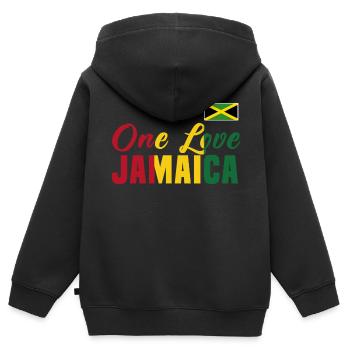one love jamaica - Kinder Premium Organic Zip Hoodie - Schwarz - Hinten - AI Model Kid Male (0cm)